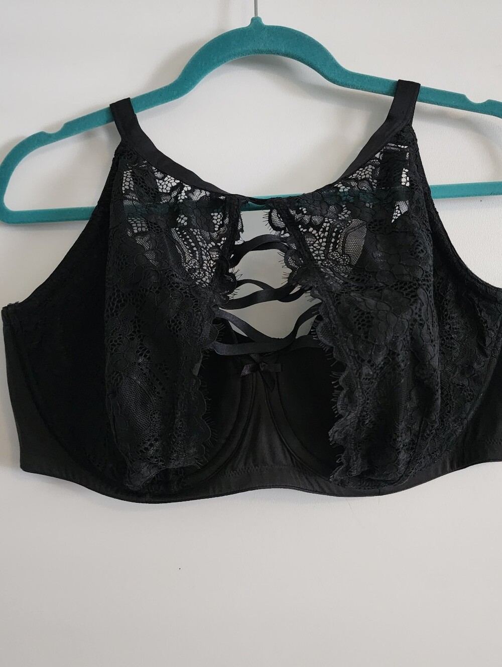 Cacique By Lane Bryant Black Lace High-Neck Bra/Bralette Size 44DDD